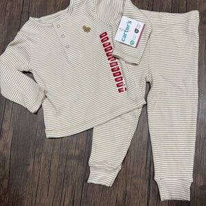 Carter's Beige Striped Kids Cozy Set